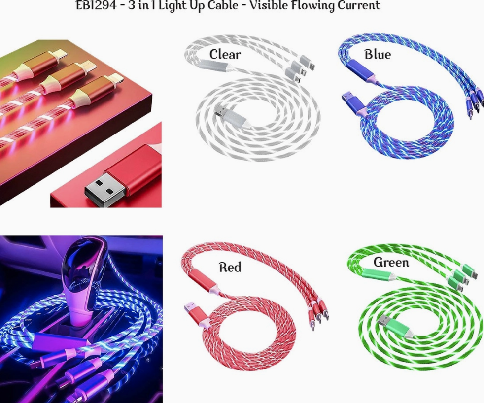 Tech Trendz All in One - Flowing Current Light Up Cable 1294