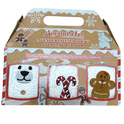 Aromasoles by MinxNY Lavender Infused Christmas Socks Gift Set