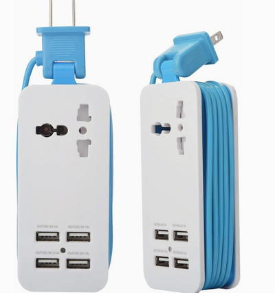 Tech Trendz Travel Charger with 4 Usb Ports and Universal Power Socket 1320