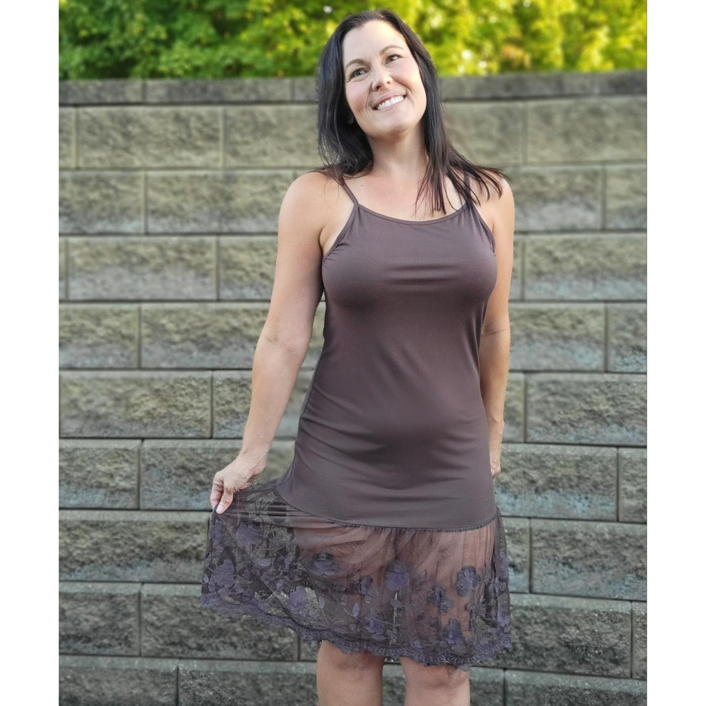 Stop and Smell the Roses Taupe Beige Lace Dress Extender