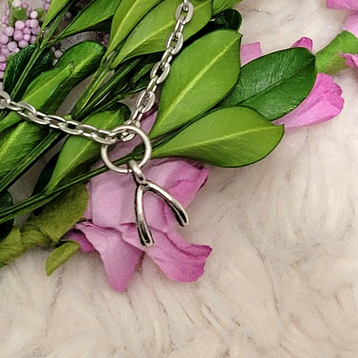 Silver Wishbone Necklace - Accessories - dalia + jade 