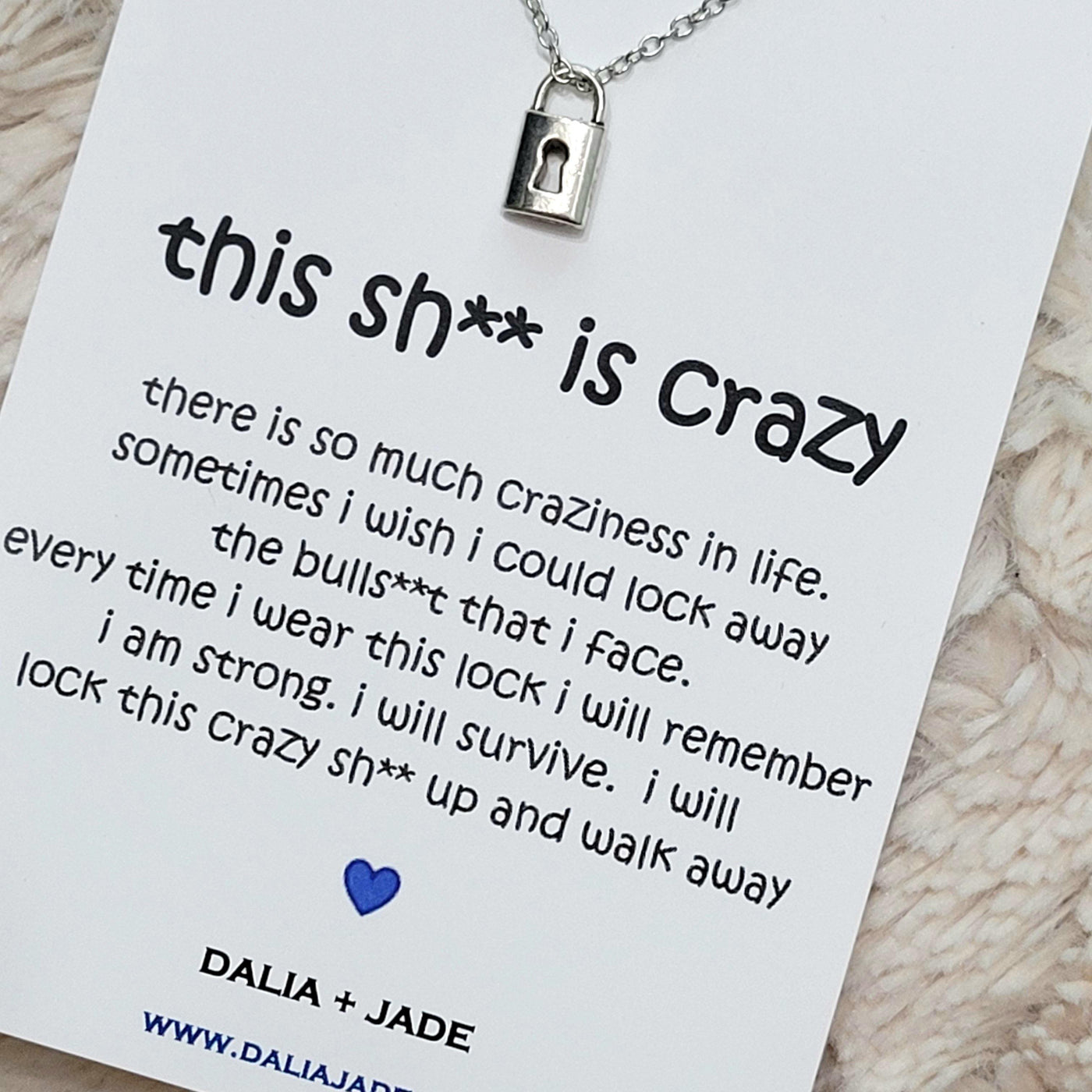 This Sh** is Crazy - Lock Necklace -Hilarious Necklace Gift Idea - Accessories - dalia + jade 
