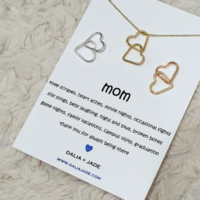 Heart Necklace with Sentimental Message Card - Gift for Mom - Accessories - dalia + jade 
