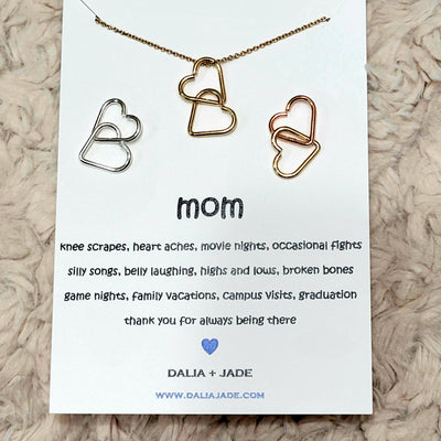 Heart Necklace with Sentimental Message Card - Gift for Mom - Accessories - dalia + jade 