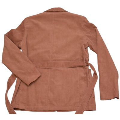 Listicle Brick Corduroy Blazer Jacket with Self Tie Waist Strap - Outerwear - dalia + jade 