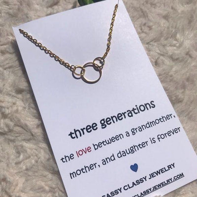 3 Three Generations Circle Necklace Mom Grandma - Accessories - dalia + jade 