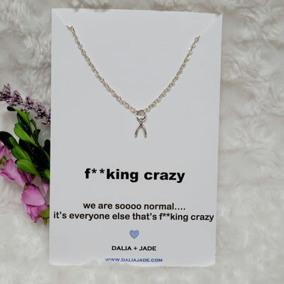 Wishbone Necklace with Censored Message Card - Accessories - dalia + jade 