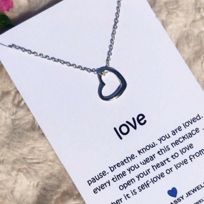 Silver Open Heart Necklace - Accessories - dalia + jade 