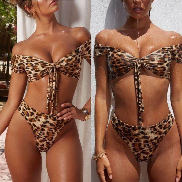 Leopard Print Bikini Cheeky Animal Two Piece -  - dalia + jade 