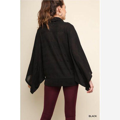 Umgee Black Dolman Sleeve Cowl Neck Pullover - Tops - dalia + jade 