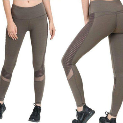 MONO B Brown Moto Yoga Pants - yoga leggings - dalia + jade 