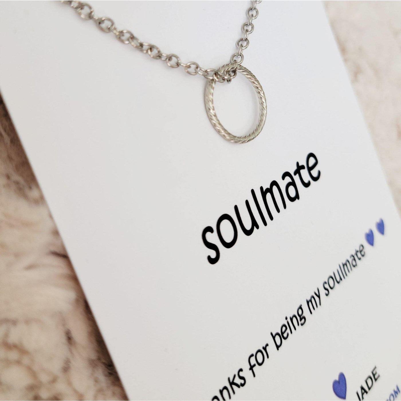 Thank You For Being My Soulmate with Silver Circle Necklace - Accessories - dalia + jade 