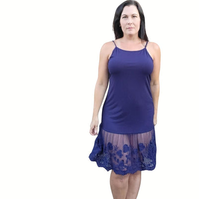 Stop and Smell the Roses Navy Blue Lace Dress Extender Slip