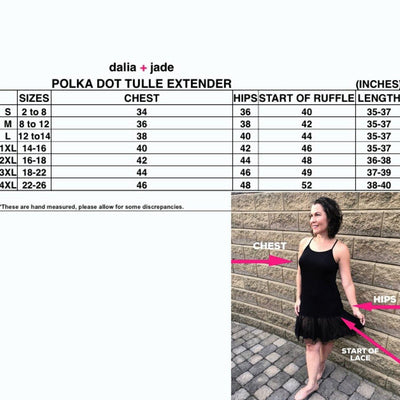 Black Polka Dot Lace Tulle Dress Extender - Dress Extenders - dalia + jade 