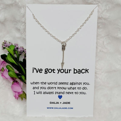 I've Got Your Back Message Card with Silver Arrow Necklace - Accessories - dalia + jade 