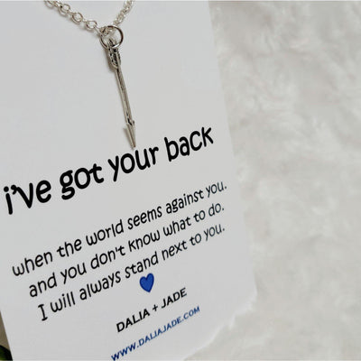 I've Got Your Back Message Card with Silver Arrow Necklace - Accessories - dalia + jade 