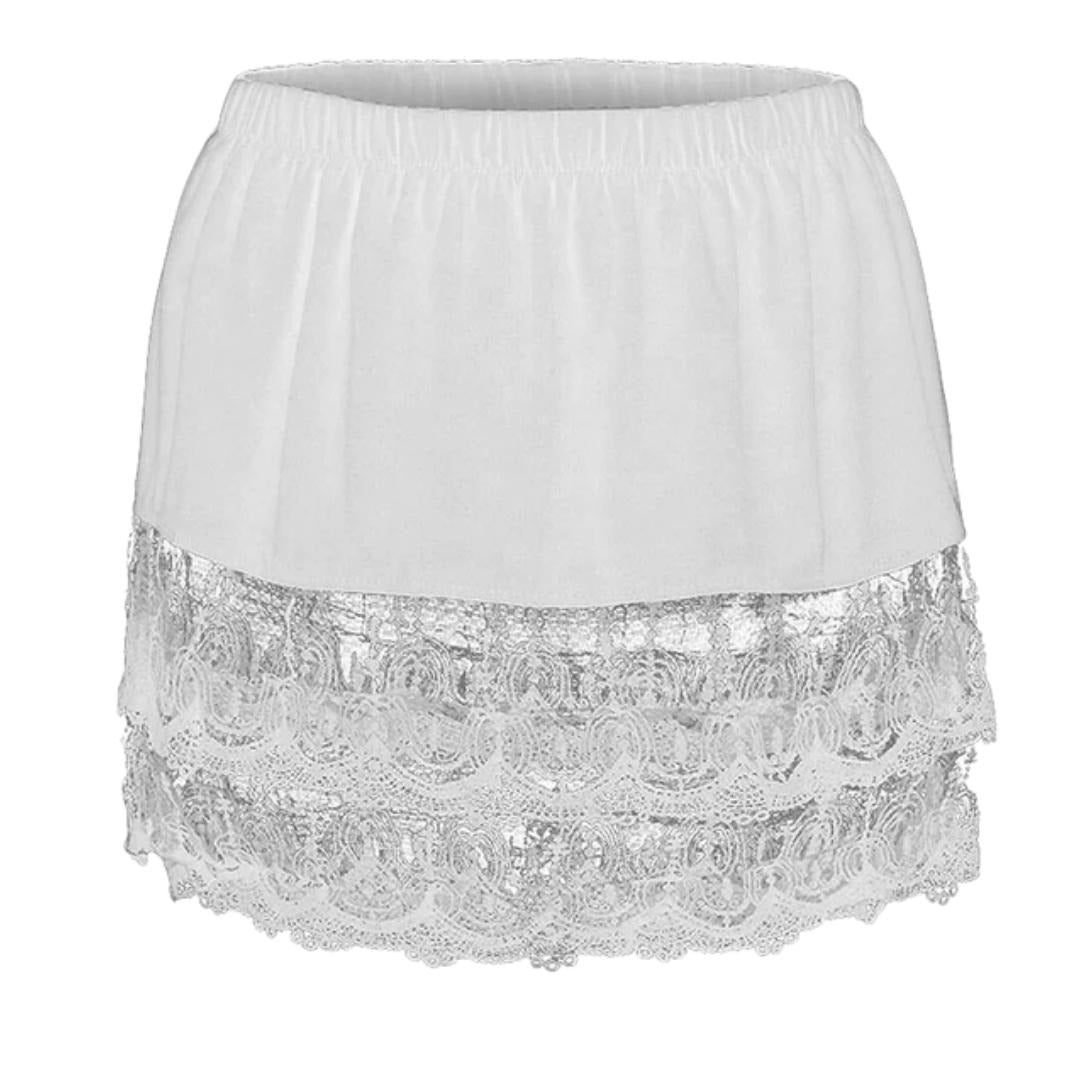 White Lace Shirt Extender Half Slip Skirt