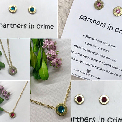 Birthstone Bullet Earrings & Necklaces with Swarovski Crystals - Accessories - dalia + jade 