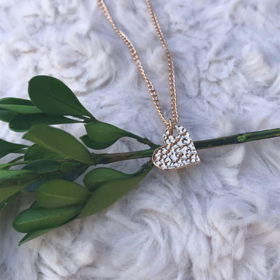 Hammered Gold Heart Necklace - Accessories - dalia + jade 