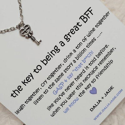 Best Friend Necklace / The Key to Being a Great BFF / Funny Gift Idea - Accessories - dalia + jade 